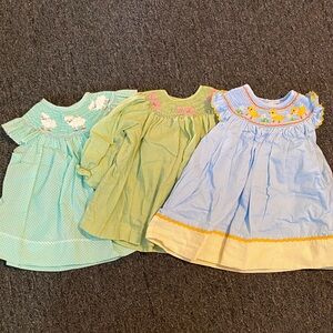 Adorable Kids Dress Trio - Light Blue, Mint, and Pastel Yellow